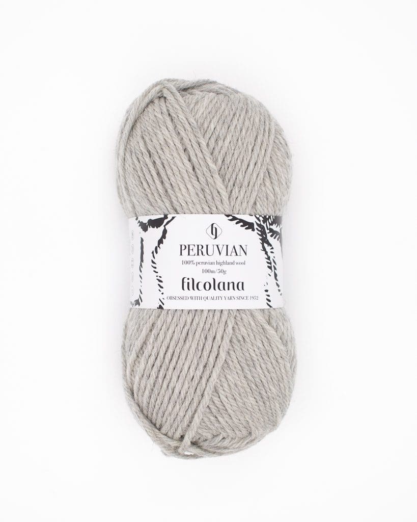 Peruvian Highland Wool Very Light Grey Melange - Grøn