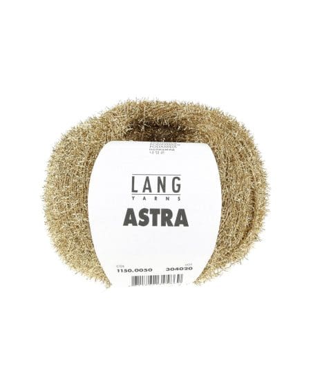 Den guldfarvede glimmergarn Astra fra Lang Yarn i farve 0050.